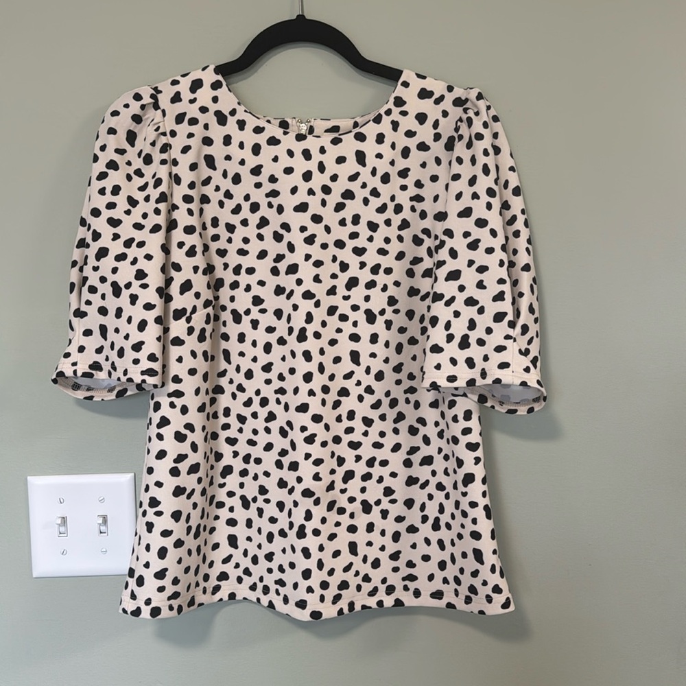 Dalmatian print cream blouse - medium